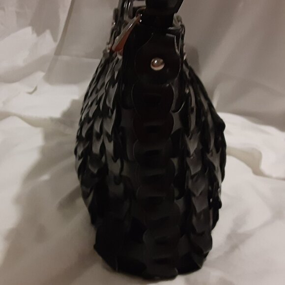 Espe Weaved Oversized Clutch Vegan Leather with Handle Doctor Bag Style Black - Picture 6 of 9